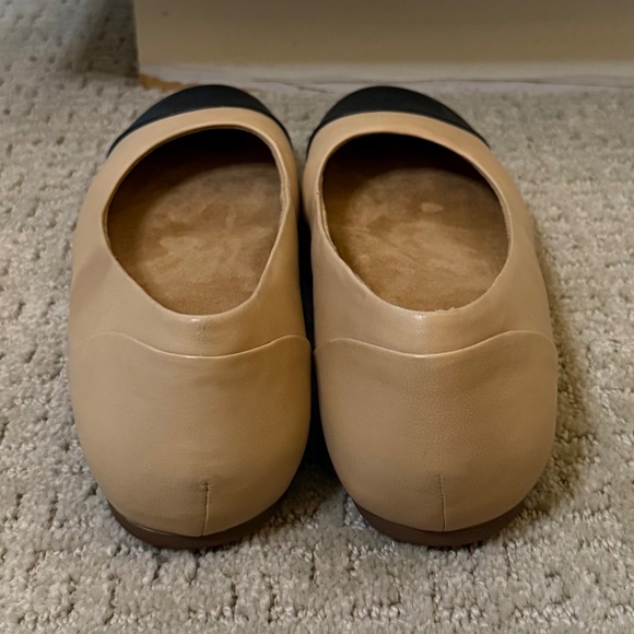 Softwalk Nude Black Cap Toe Ballet Flats (Size 10M) Leather Comfort - Picture 6 of 8